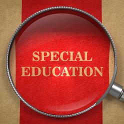 Magnifying glass over the words special education