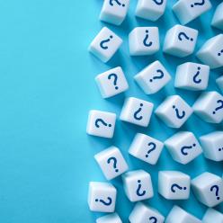 Tiles with question marks on them